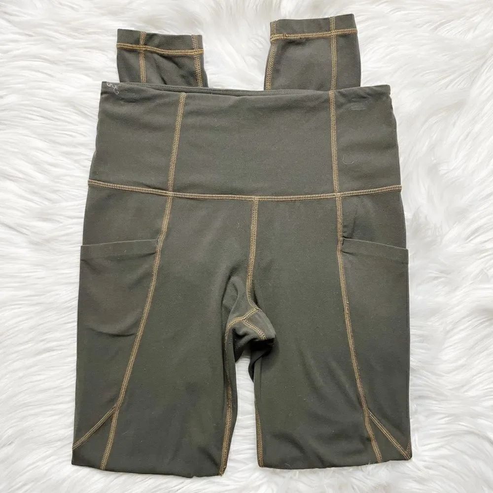 Athleta High Rise Full Length leggings Olive Green Size XS
